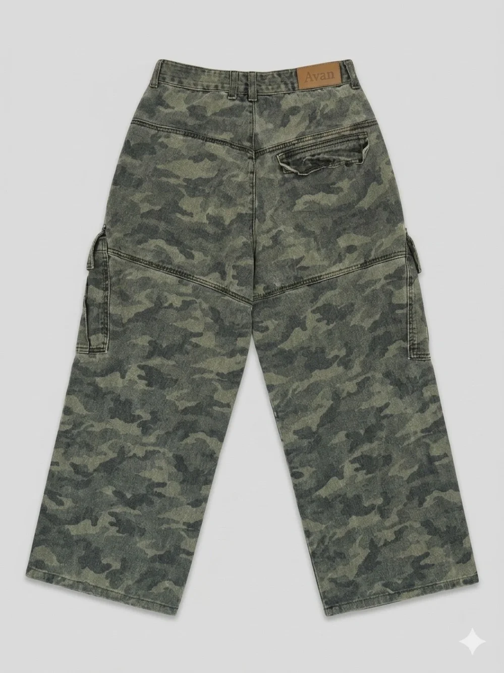 Men's Camo Cargo Pants - Olive Green